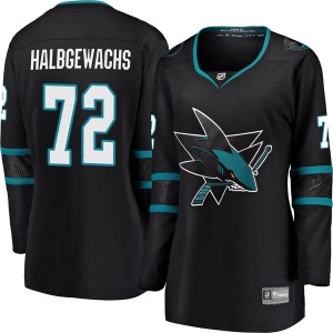 Women's Jayden Halbgewachs San Jose Sharks Breakaway Alternate Jersey - Black