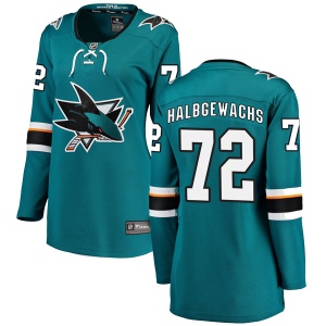 Women's Jayden Halbgewachs San Jose Sharks Breakaway Home Jersey - Teal