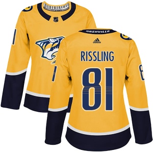 Women's Jaynen Rissling Nashville Predators Authentic Home Jersey - Gold