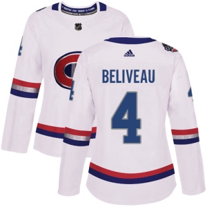 Women's Jean Beliveau Montreal Canadiens Authentic 2017 100 Classic Jersey - White