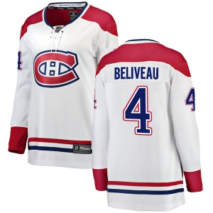 Women's Jean Beliveau Montreal Canadiens Breakaway Away Jersey - White