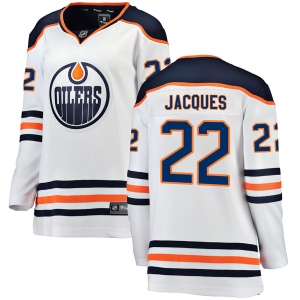 Women's Jean-Francois Jacques Edmonton Oilers Authentic Away Breakaway Jersey - White