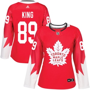 Women's Jeff King Toronto Maple Leafs Authentic Alternate Jersey - Red