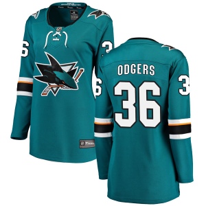 Women's Jeff Odgers San Jose Sharks Breakaway Home Jersey - Teal