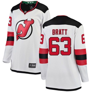 Women's Jesper Bratt New Jersey Devils Breakaway Away Jersey - White