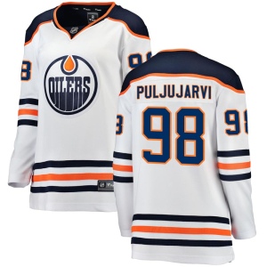 Women's Jesse Puljujarvi Edmonton Oilers Authentic Away Breakaway Jersey - White