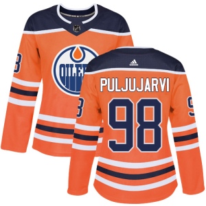 Women's Jesse Puljujarvi Edmonton Oilers Authentic Home Jersey - Orange