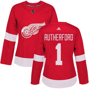 Women's Jim Rutherford Detroit Red Wings Authentic Home Jersey - Red