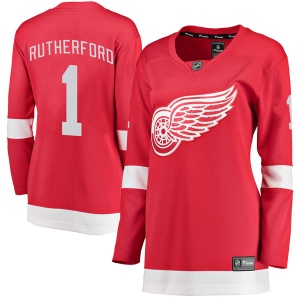 Women's Jim Rutherford Detroit Red Wings Breakaway Home Jersey - Red