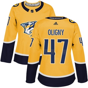 Women's Jimmy Oligny Nashville Predators Authentic Home Jersey - Gold