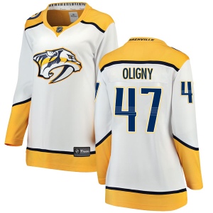 Women's Jimmy Oligny Nashville Predators Breakaway Away Jersey - White