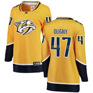 Women's Jimmy Oligny Nashville Predators Breakaway Home Jersey - Yellow