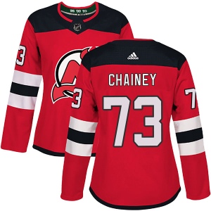 Women's Jocktan Chainey New Jersey Devils Authentic Home Jersey - Red