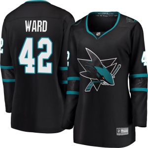 Women's Joel Ward San Jose Sharks Breakaway Alternate Jersey - Black