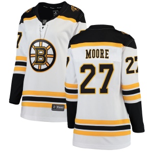 Women's John Moore Boston Bruins Breakaway Away Jersey - White