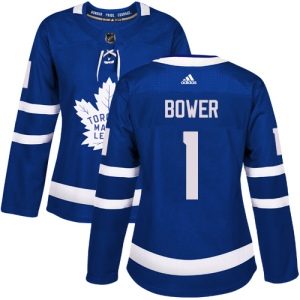 Women's Johnny Bower Toronto Maple Leafs Authentic Home Jersey - Royal Blue