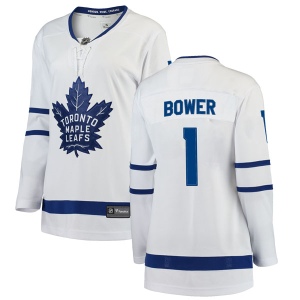 Women's Johnny Bower Toronto Maple Leafs Breakaway Away Jersey - White