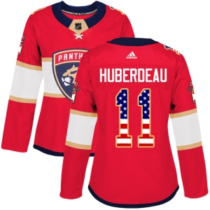 Women's Jonathan Huberdeau Florida Panthers Authentic USA Flag Fashion Jersey - Red