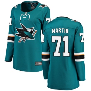 Women's Jonathon Martin San Jose Sharks Breakaway Home Jersey - Teal