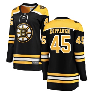 Women's Joona Koppanen Boston Bruins Breakaway Home Jersey - Black