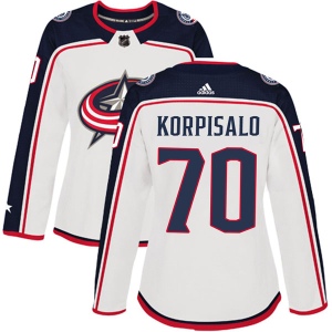 Women's Joonas Korpisalo Columbus Blue Jackets Authentic Away Jersey - White