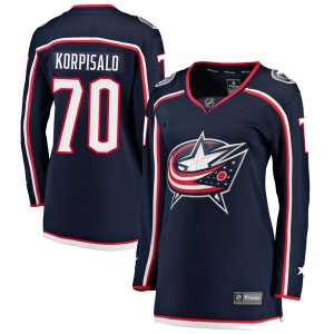 Women's Joonas Korpisalo Columbus Blue Jackets Breakaway Home Jersey - Navy