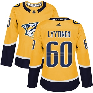 Women's Joonas Lyytinen Nashville Predators Authentic Home Jersey - Gold