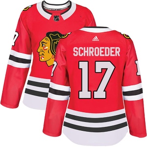 Women's Jordan Schroeder Chicago Blackhawks Authentic Home Jersey - Red