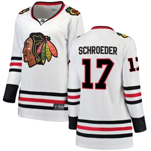 Women's Jordan Schroeder Chicago Blackhawks Breakaway Away Jersey - White