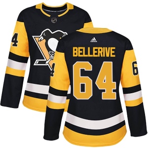 Women's Jordy Bellerive Pittsburgh Penguins Authentic Home Jersey - Black