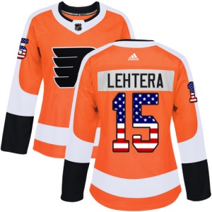 Women's Jori Lehtera Philadelphia Flyers Authentic USA Flag Fashion Jersey - Orange