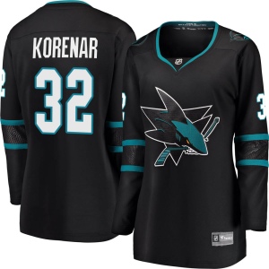 Women's Josef Korenar San Jose Sharks Breakaway Alternate Jersey - Black