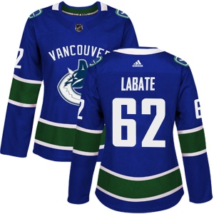 Women's Joseph Labate Vancouver Canucks Authentic Home Jersey - Blue