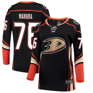 Women's Josh Mahura Anaheim Ducks Authentic Home Jersey - Black