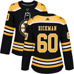 Women's Justin Hickman Boston Bruins Authentic Home Jersey - Black