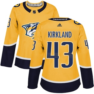 Women's Justin Kirkland Nashville Predators Authentic Home Jersey - Gold