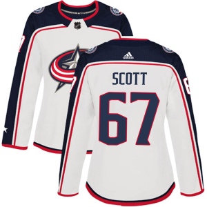 Women's Justin Scott Columbus Blue Jackets Authentic Away Jersey - White