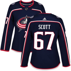 Women's Justin Scott Columbus Blue Jackets Authentic Home Jersey - Navy