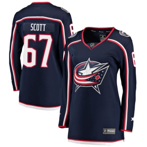 Women's Justin Scott Columbus Blue Jackets Breakaway Home Jersey - Navy