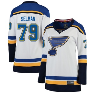 Women's Justin Selman St. Louis Blues Breakaway Away Jersey - White