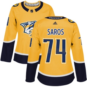 Women's Juuse Saros Nashville Predators Authentic Home Jersey - Gold