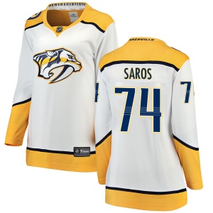 Women's Juuse Saros Nashville Predators Breakaway Away Jersey - White