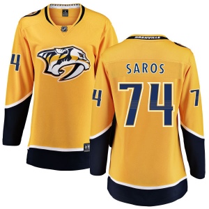 Women's Juuse Saros Nashville Predators Home Breakaway Jersey - Yellow