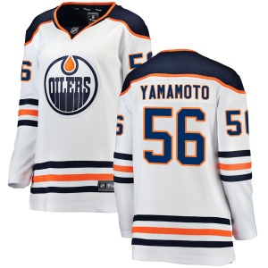 Women's Kailer Yamamoto Edmonton Oilers Authentic Away Breakaway Jersey - White