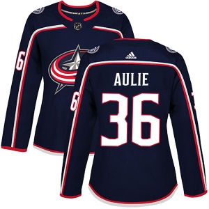 Women's Keith Aulie Columbus Blue Jackets Authentic Home Jersey - Navy