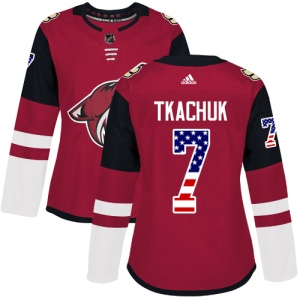 Women's Keith Tkachuk Arizona Coyotes Authentic USA Flag Fashion Jersey - Red