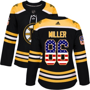 Women's Kevan Miller Boston Bruins Authentic USA Flag Fashion Jersey - Black