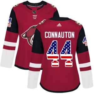 Women's Kevin Connauton Arizona Coyotes Authentic USA Flag Fashion Jersey - Red