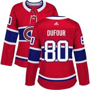 Women's Kevin Dufour Montreal Canadiens Authentic Home Jersey - Red