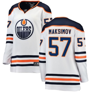 Women's Kirill Maksimov Edmonton Oilers Authentic Away Breakaway Jersey - White